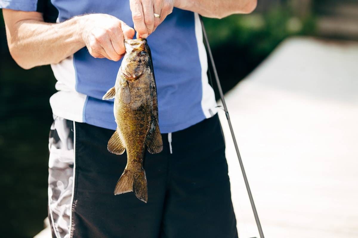 Man holding a fish.