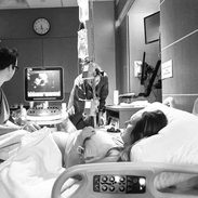 Lindsay getting an ultrasound.