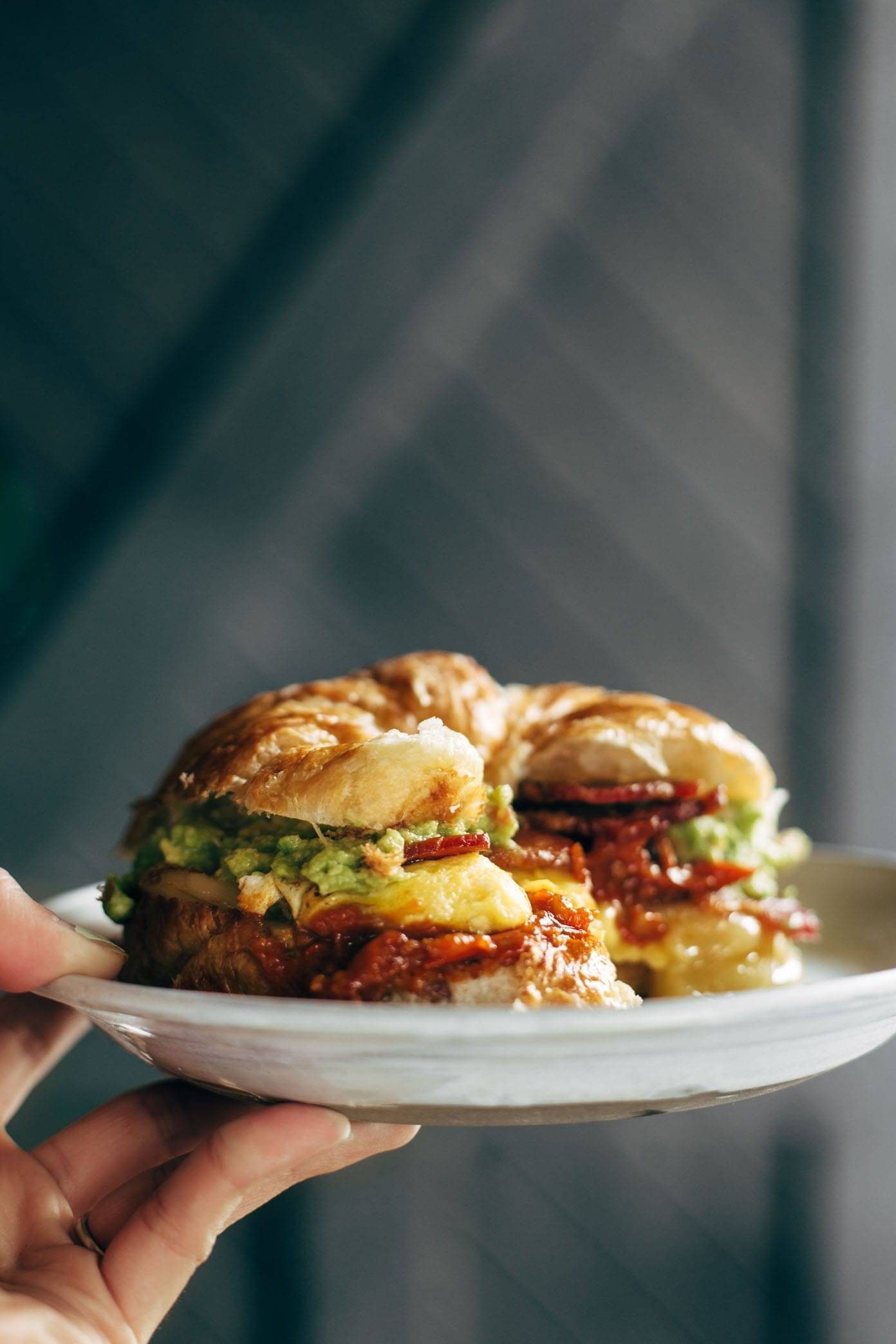 The Ultimate Breakfast Sandwich on a plate