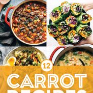 Carrot recipes in a collage.