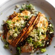 Egg roll tacos pin.