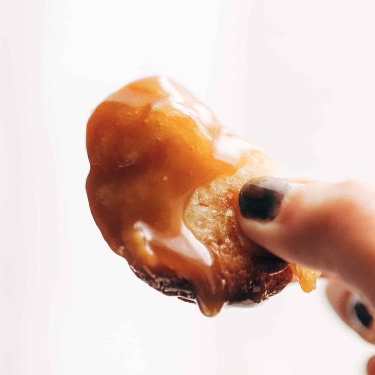 Piece of caramel monkey bread.