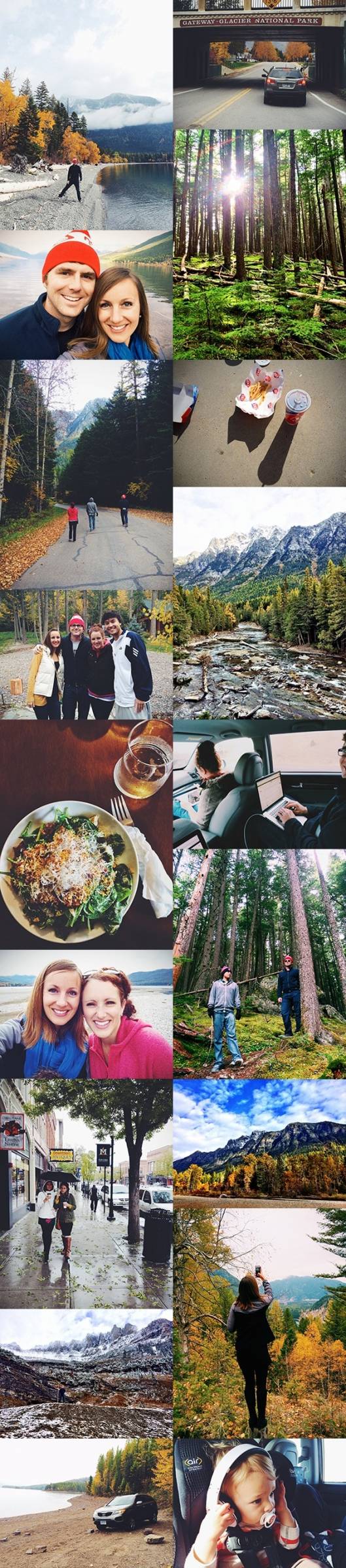 Collage of vacation photos.