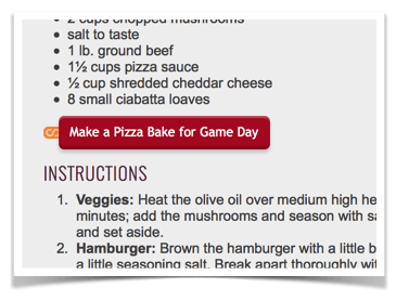 Swoop In-Recipe Ad Example