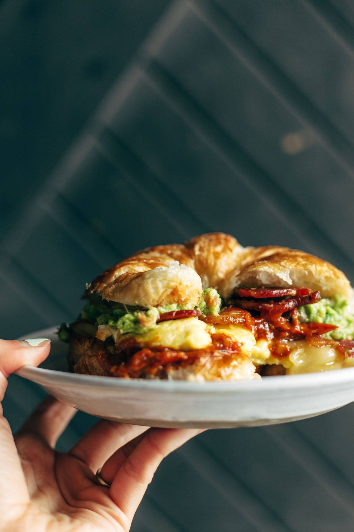 Basic Garlic Butter Tomato sauce in a breakfast sandwich